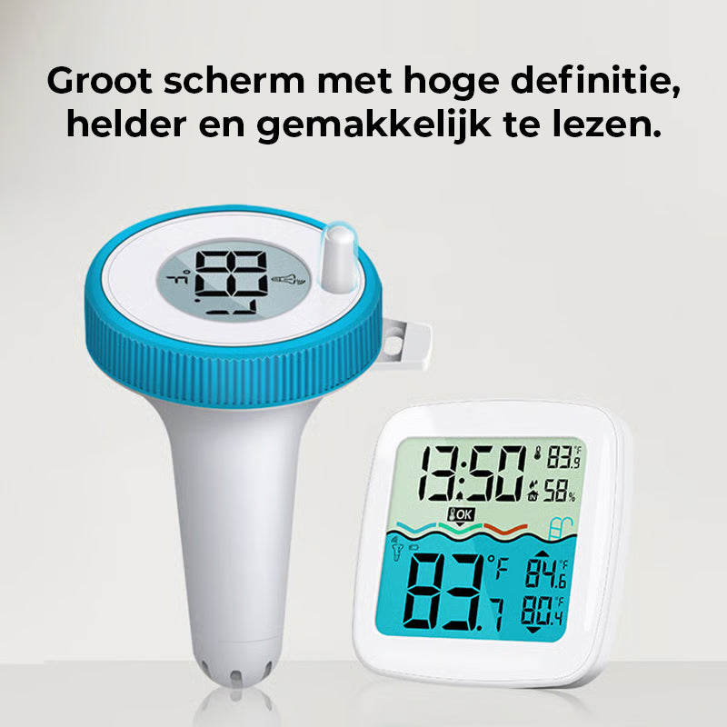 Drijvende Draadloze Zwembad Thermometer met Groot Display & 150m Bereik - Perfect voor Elke Pool