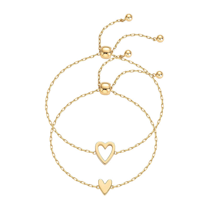 Lot de deux bracelets d'amitié et d'amour ajustables