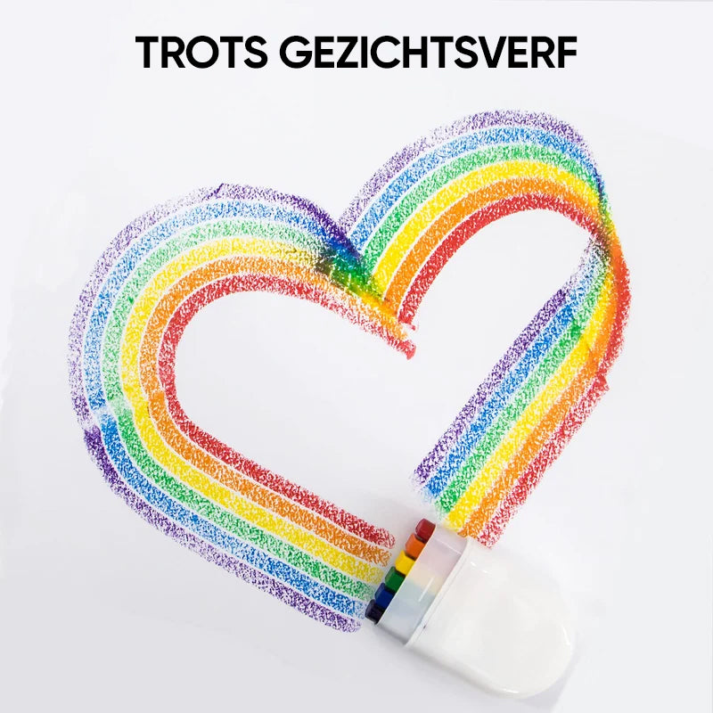 Regenboog gezichtsbodypaint