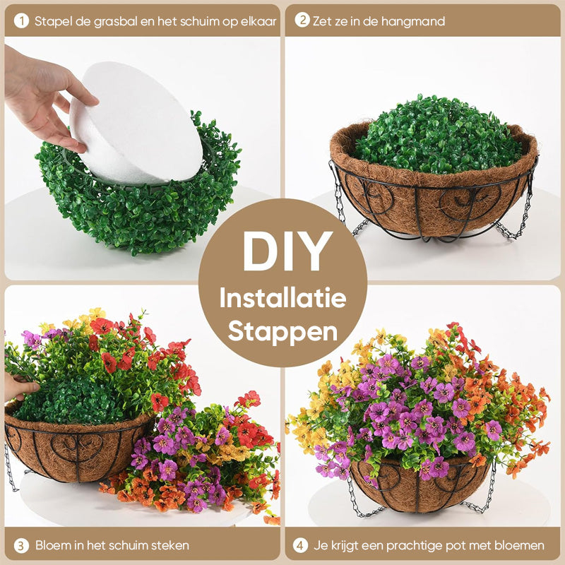 Kunstmatige hangbloemen voor buiten