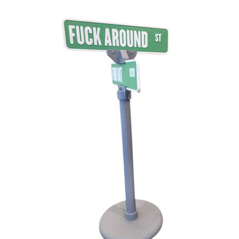 F Around/Find Out Straatbord Bureau Decoratie