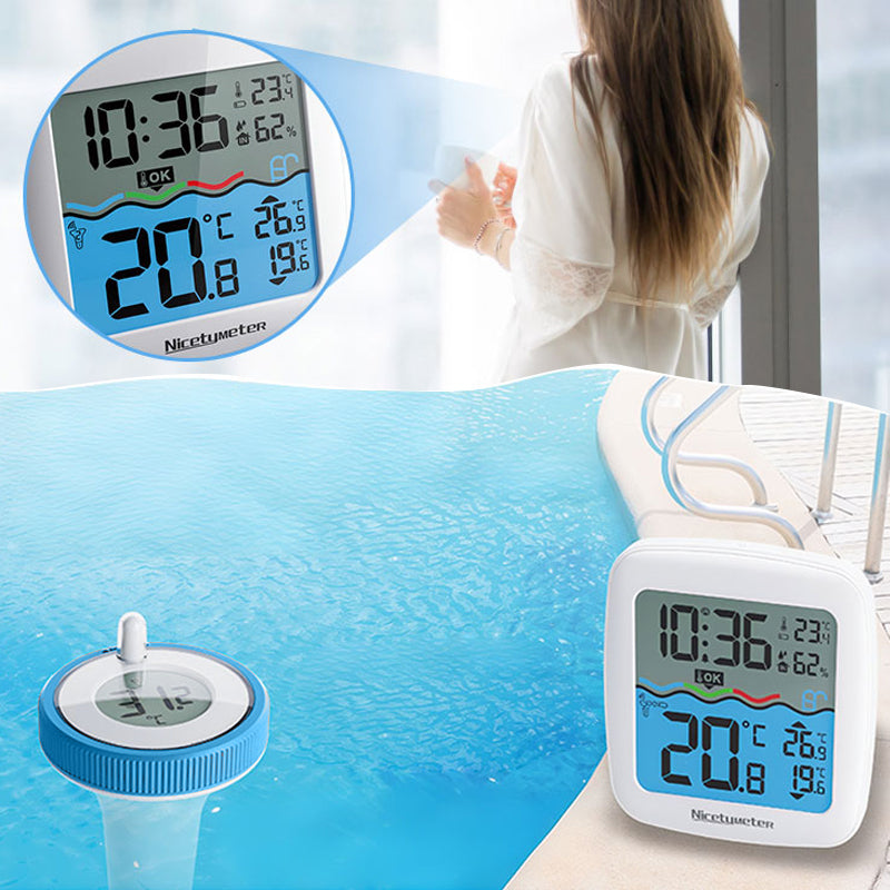 Drijvende Draadloze Zwembad Thermometer met Groot Display & 150m Bereik - Perfect voor Elke Pool