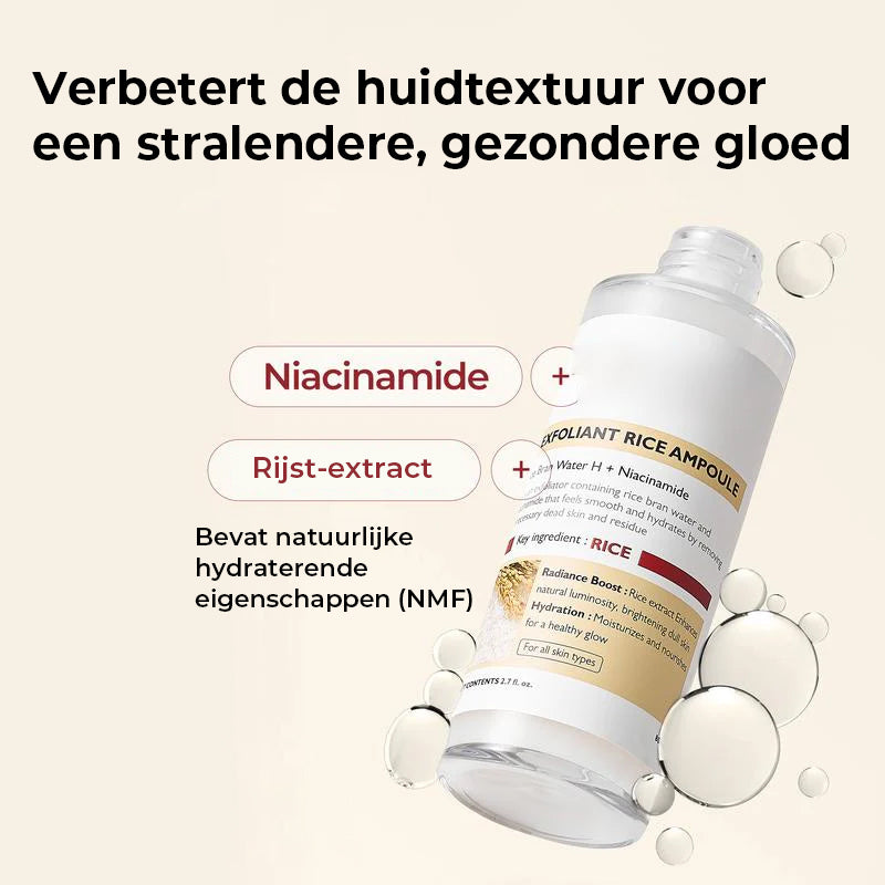 Gloeiende rijstampul set van twee - Serums voor verheldering, exfoliatie en hydratatie
