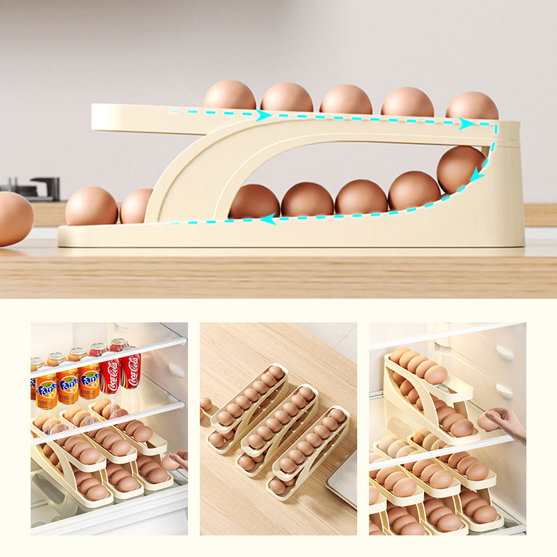 Distributeur Automatique D'œufs Pour Réfrigérateur | 2 Niveaux Avec Rotation à 10° | Range Jusqu'à 13 œufs - Design Compact Et Pratique