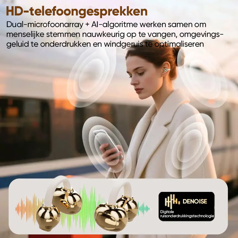 Stijlvolle draadloze koptelefoon met oorklem