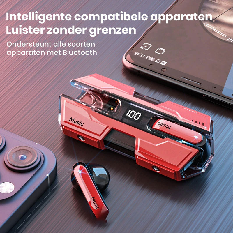 Semi-in-ear ontwerp draadloze headset