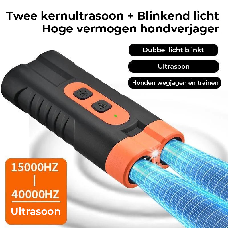 Krachtige ultrasone hondenafweer met dubbele kern