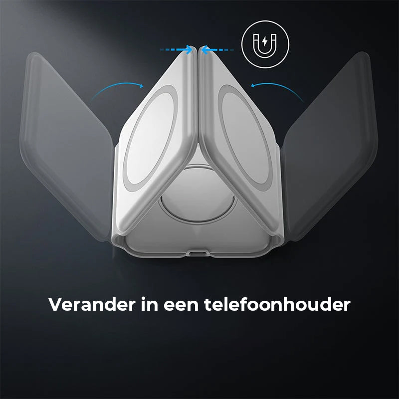 Nieuwe opvouwbare 3-in-1 draadloze oplader