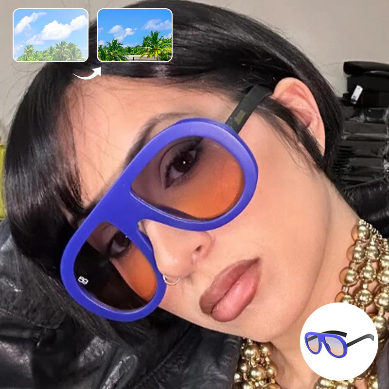 Lunettes de soleil ovales teintées Ombre pour femmes