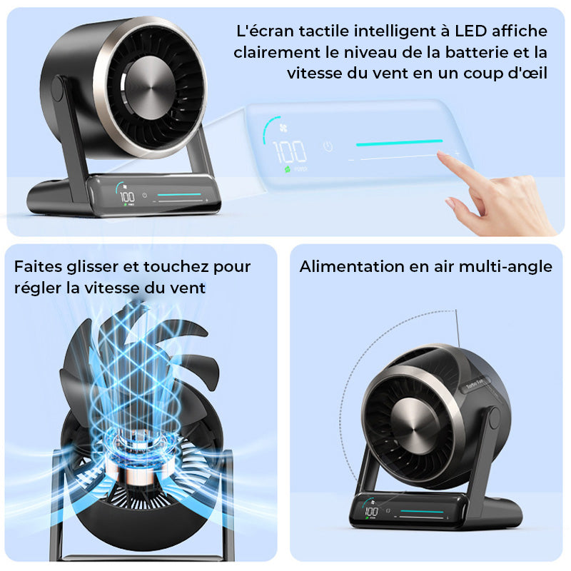 Ventilateur de bureau tactile intelligent à écran numérique