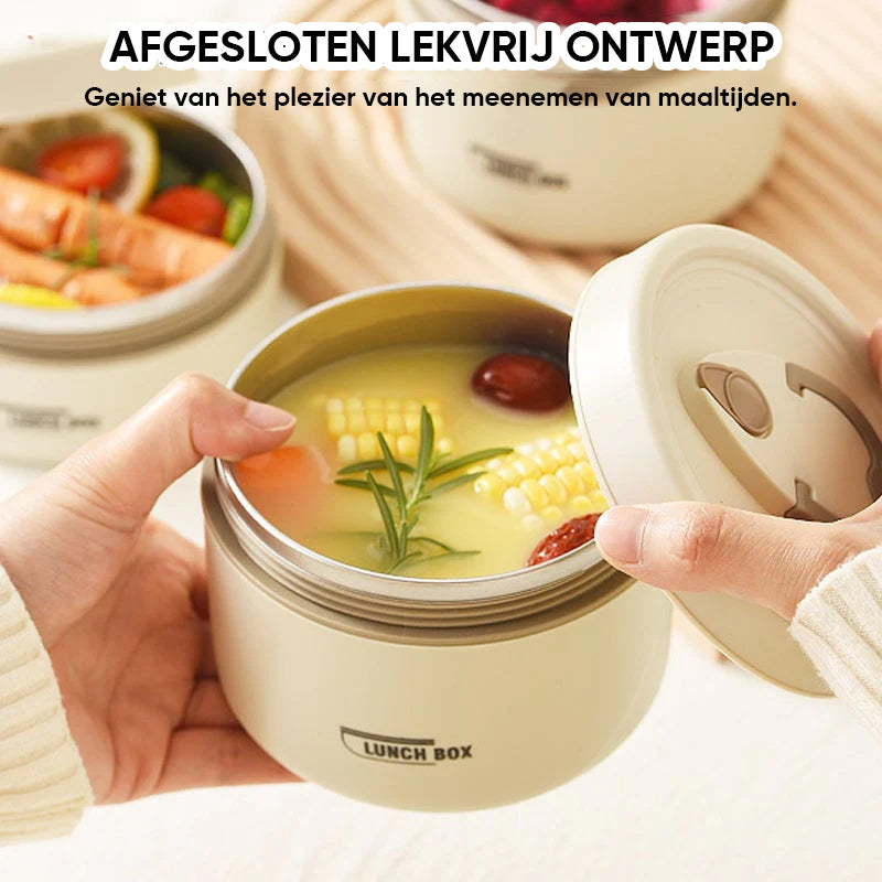 Draagbare geïsoleerde voedsellunchcontainerset