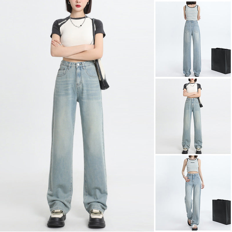 Lyocell Wijde pijpen jeans met hoge taille