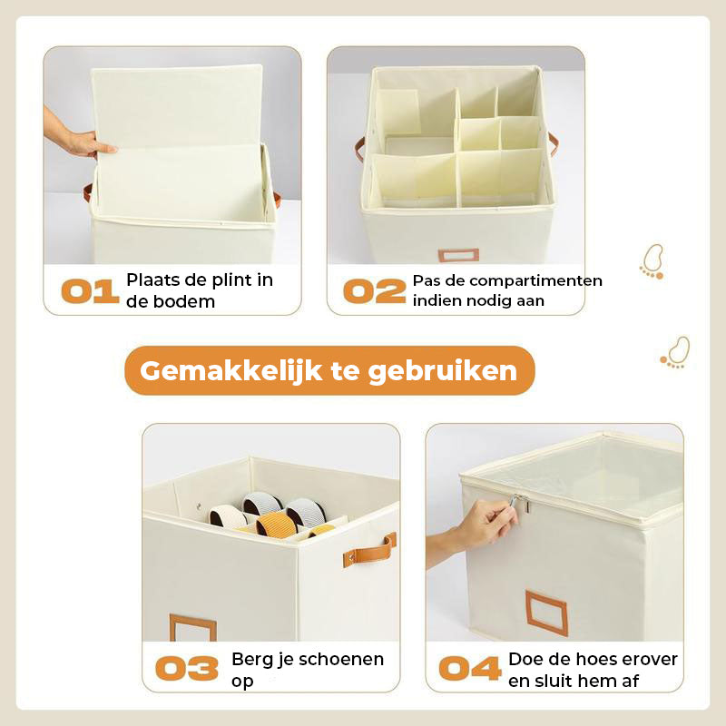 Opvouwbare schoenenorganizer met transparante deksel