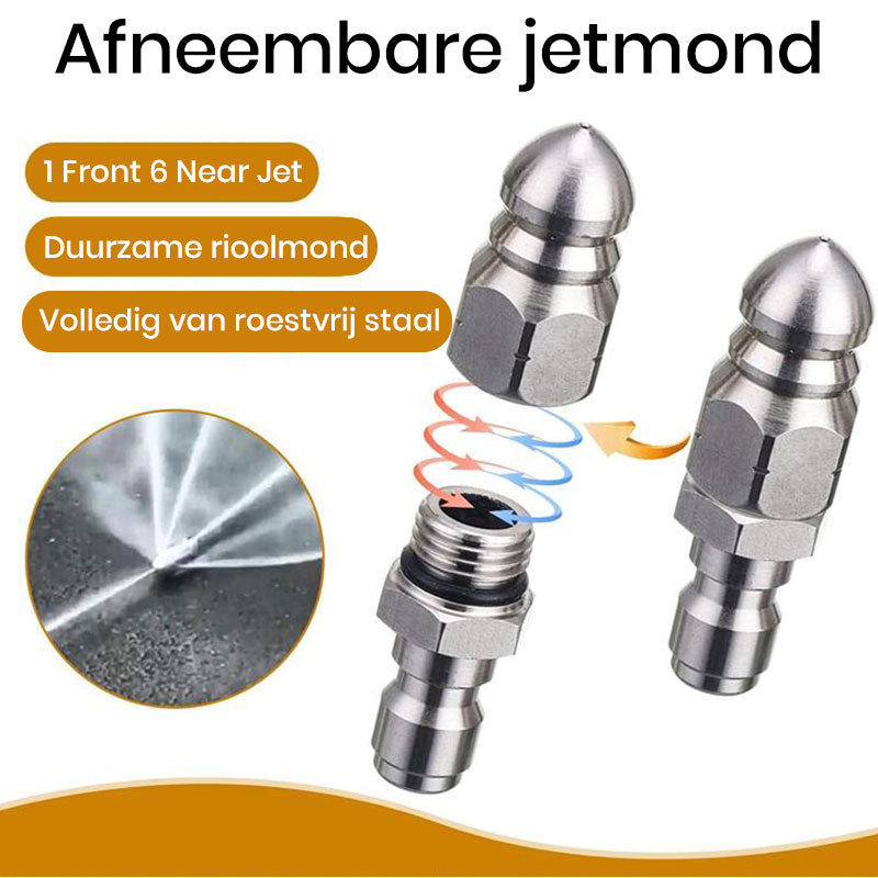 Rioolreinigingsset voor hogedrukreiniger slang 1/4 inch NPT