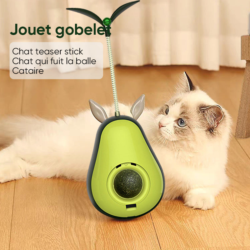 Jouet multifonctionnel pour chat en forme d'avocat