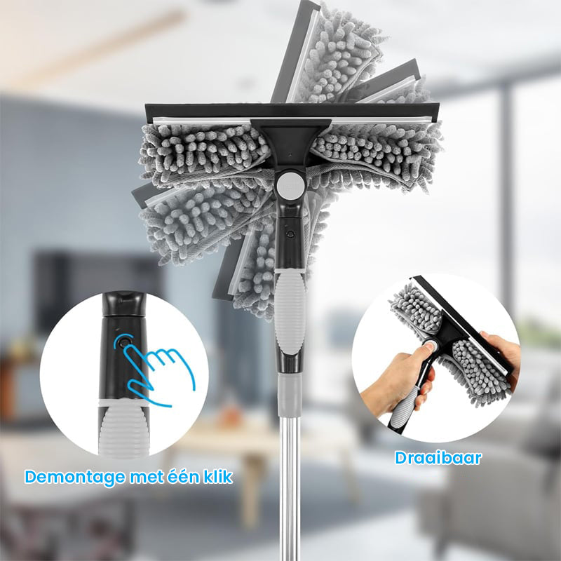 425 cm 2-in-1 intrekbare raamreinigingsborstel en schraperset