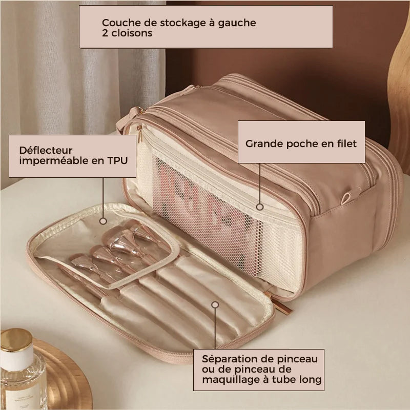 Trousse de toilette de voyage portable de grande capacité