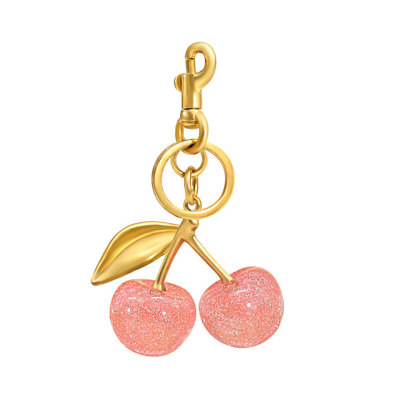 Schattige sleutelhanger met kersenmotief