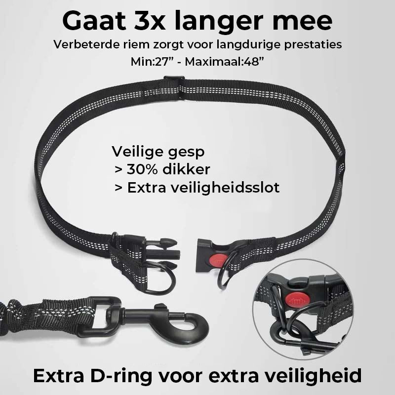 Handenvrije hondenriem met rits