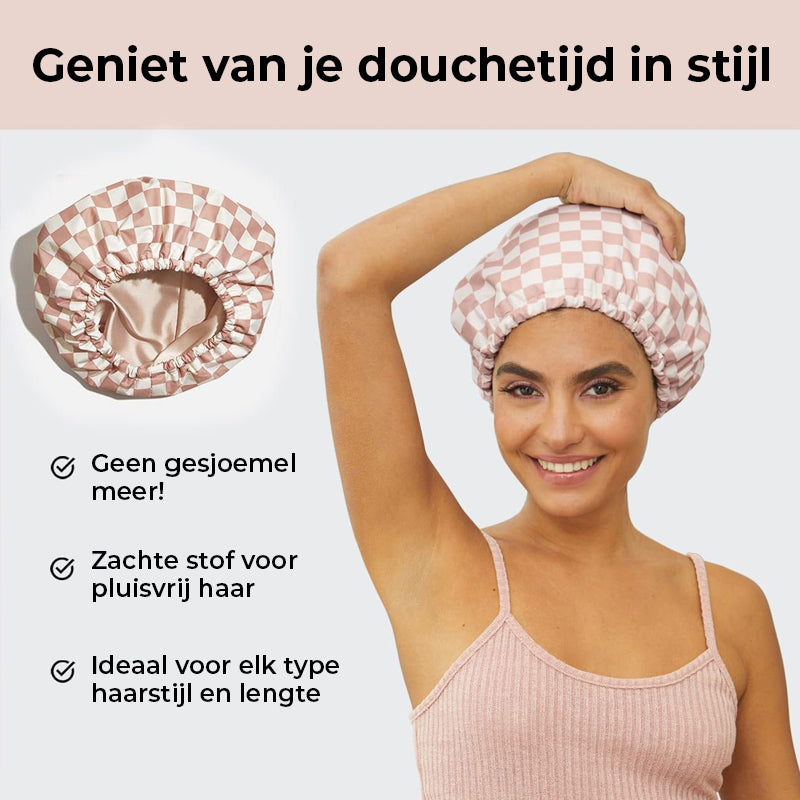 Luxe douchekap met satijnen voering