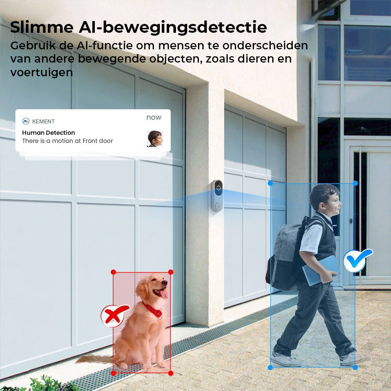 Draadloze slimme deurbelcamera – Buitenbewaking met HD-nachtzicht