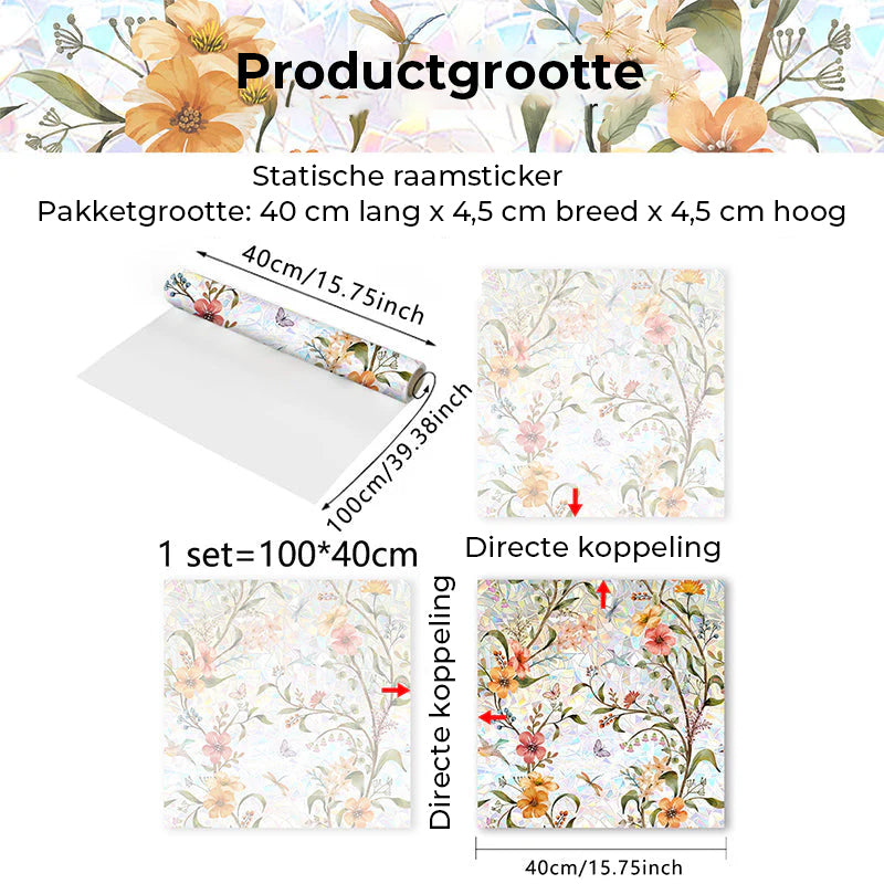 Bloemmotief raamsticker