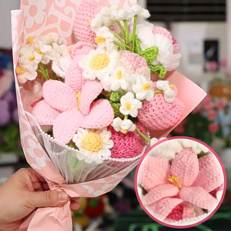 Bouquet de fleurs fait main au crochet