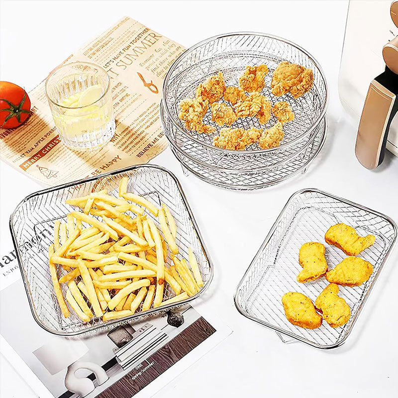 3-laags stapelbare airfryer rooster