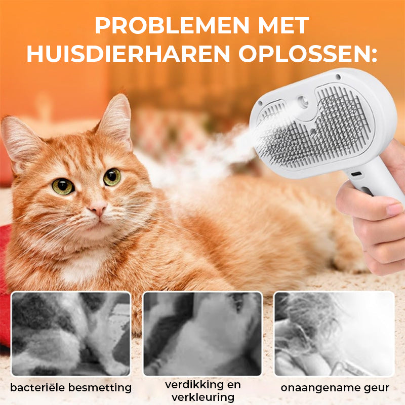 Kam voor ontharing met spray voor huisdieren