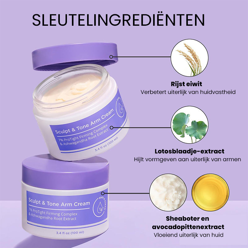 Armcrème voor vormgeving en toning