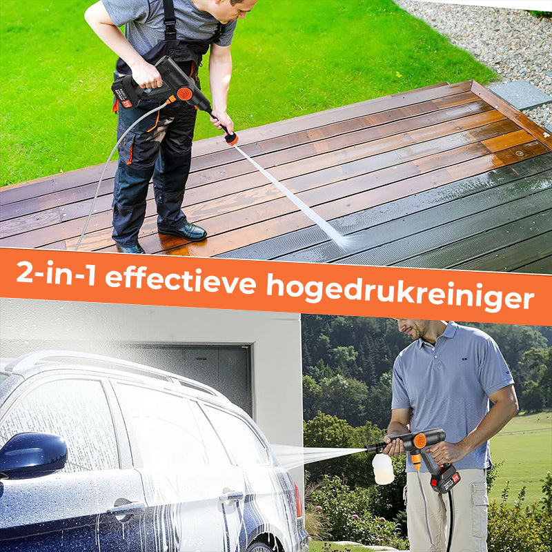 Draadloze draagbare hogedrukreiniger