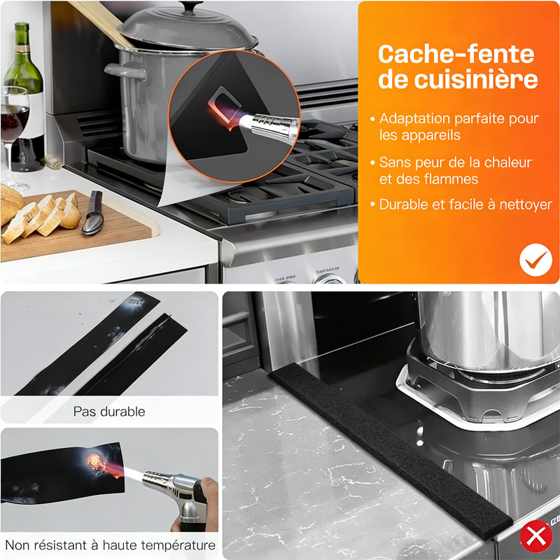 Couvre-joints de cuisinière rétractables en inox