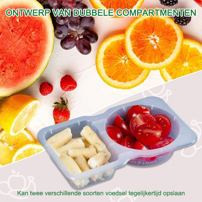 Snackcontainers met dubbele compartimenten en deksels