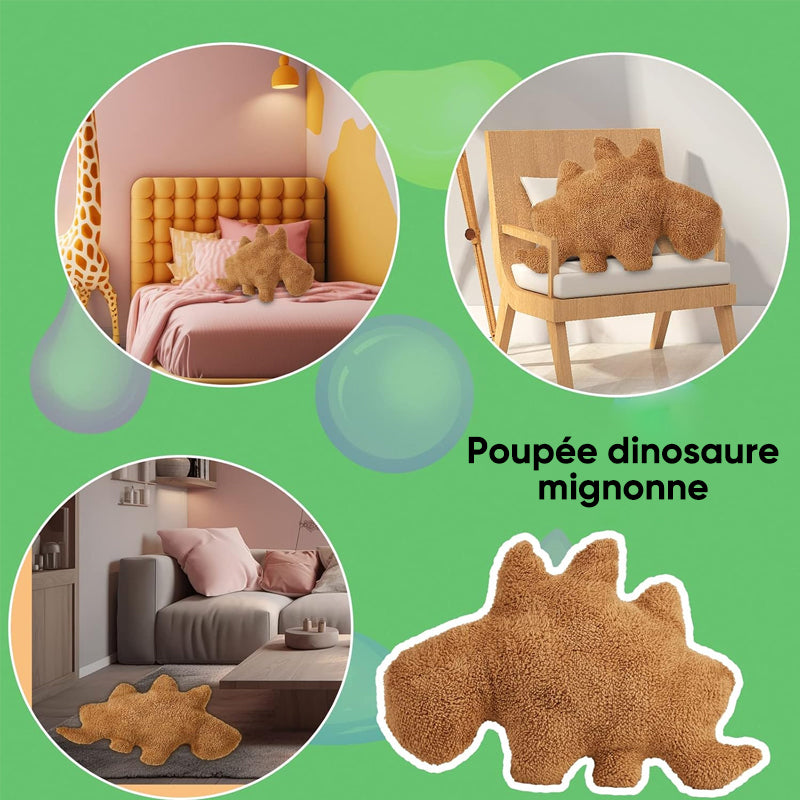 Coussin en peluche dinosaure