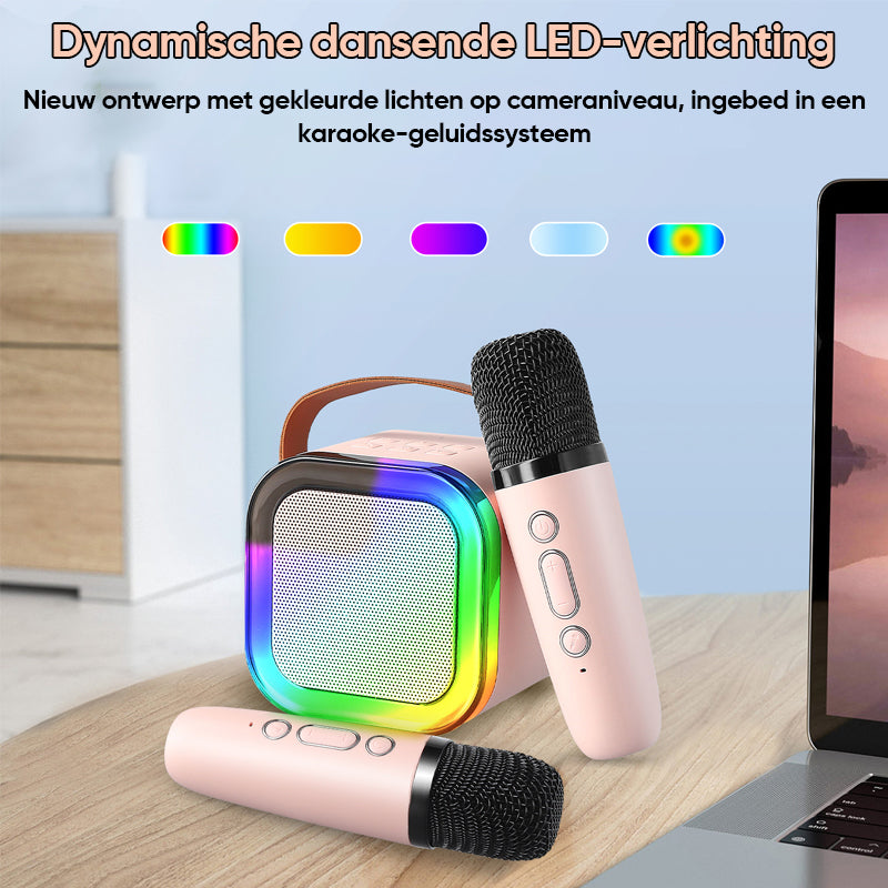 Mini Karaoke Machine met draadloze microfoons