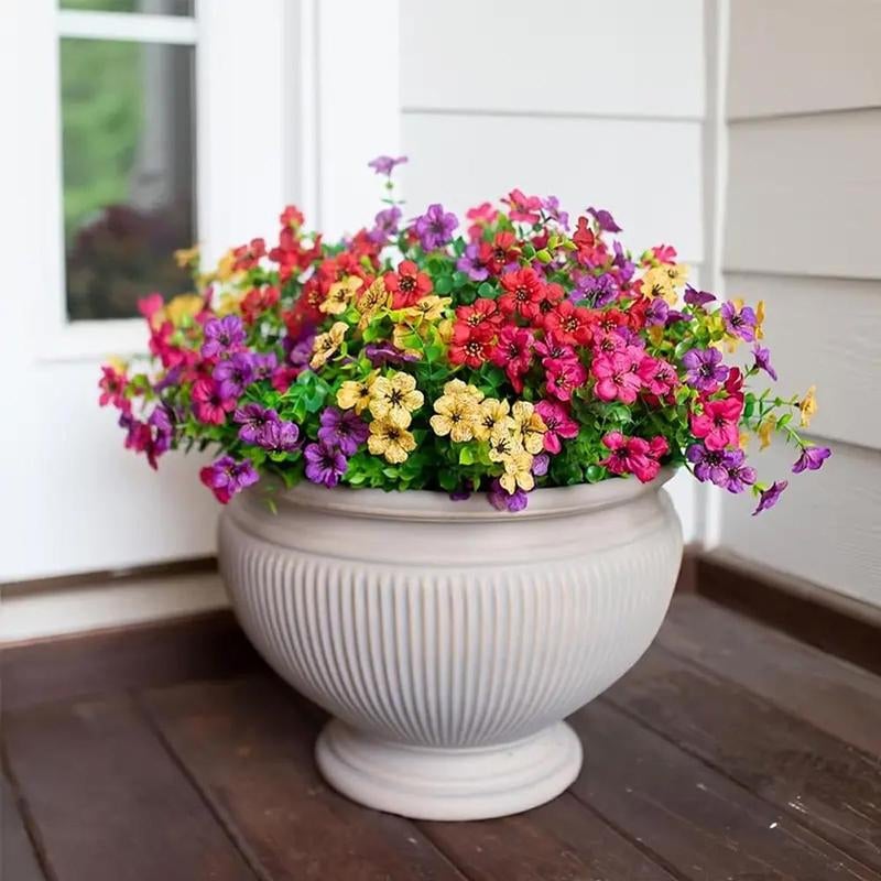 Kunstmatige bloem (12pcs/set), UV-bestendige kleurrijke nepbloem