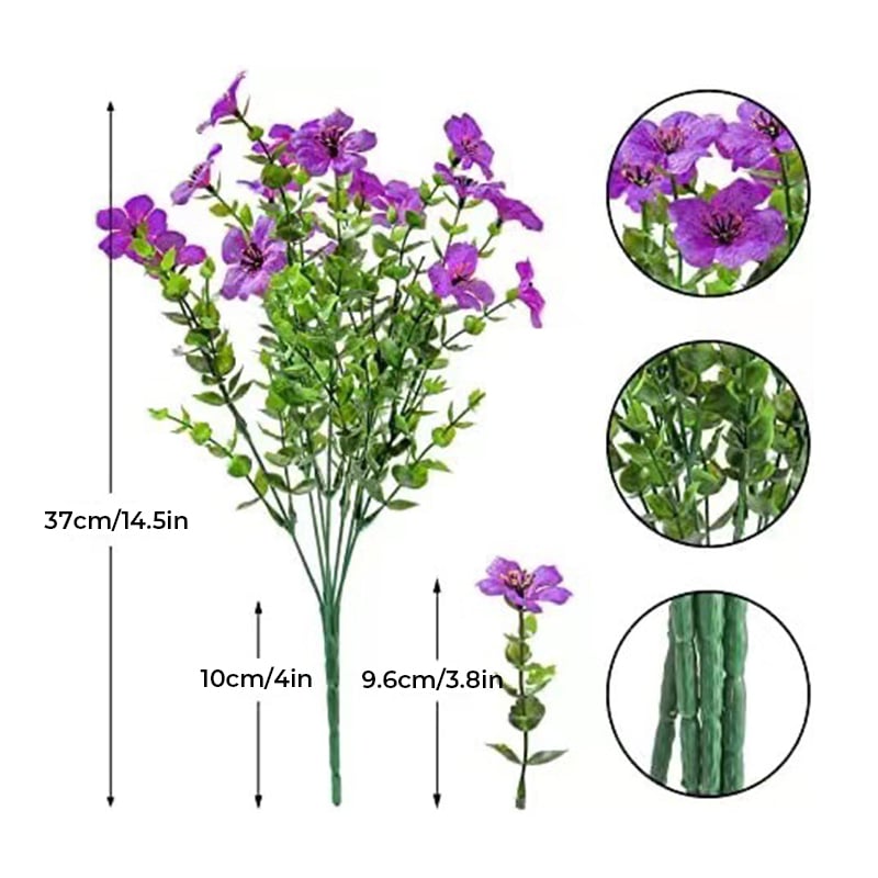 Kunstmatige bloem (12pcs/set), UV-bestendige kleurrijke nepbloem