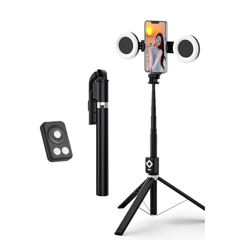 Nouveau bâton de selfie 6 en 1 avec lumière d'appoint