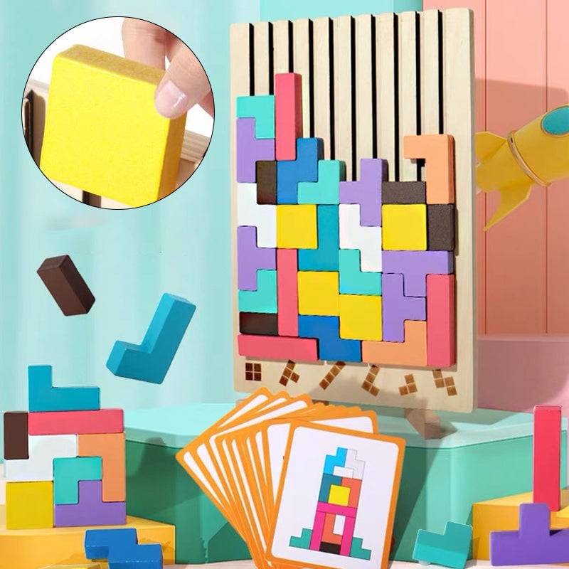 Houten Stapel Puzzelset