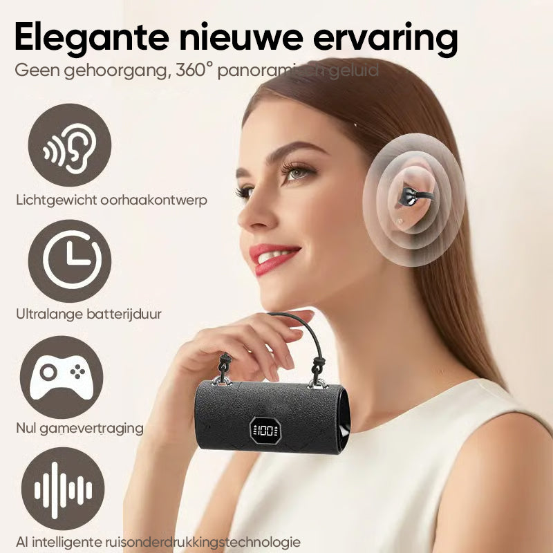 Stijlvolle draadloze koptelefoon met oorklem