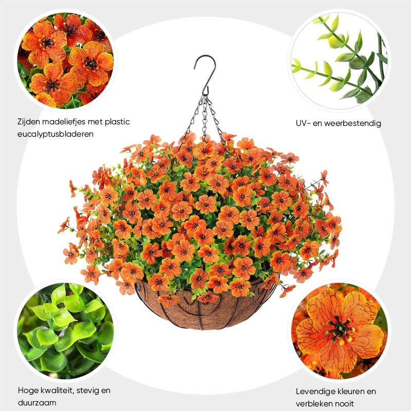 Kunstmatige hangbloemen voor buiten
