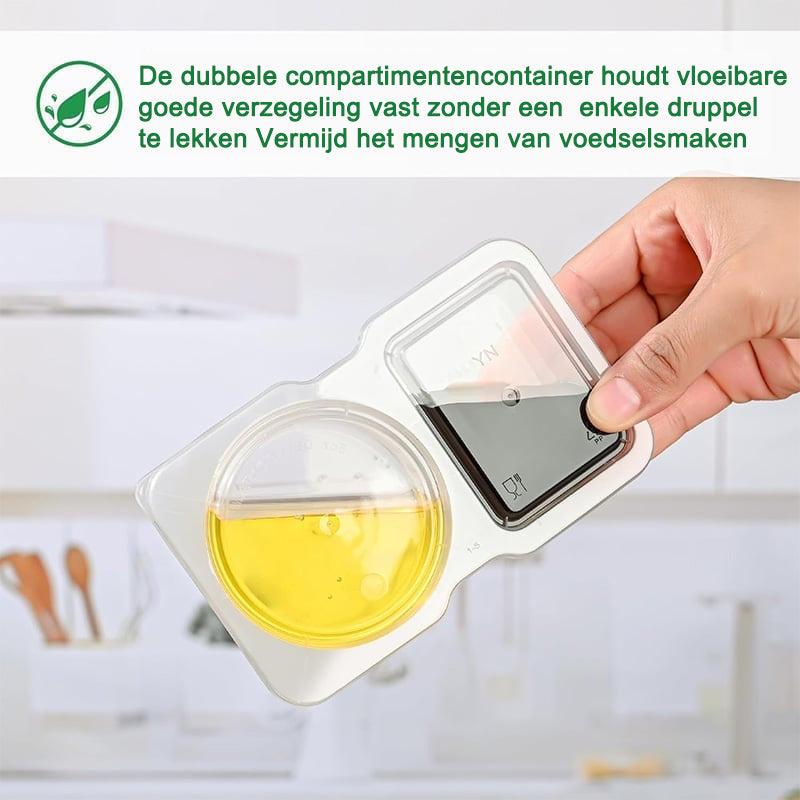 Snackcontainers met dubbele compartimenten en deksels