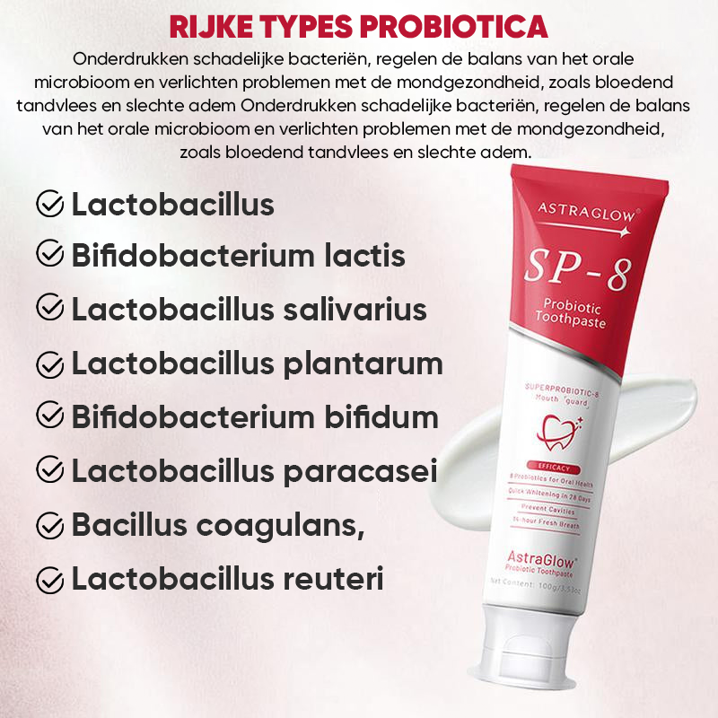 SP-8/SP-10 probiotische whitening-tandpasta voor mondgezondheid