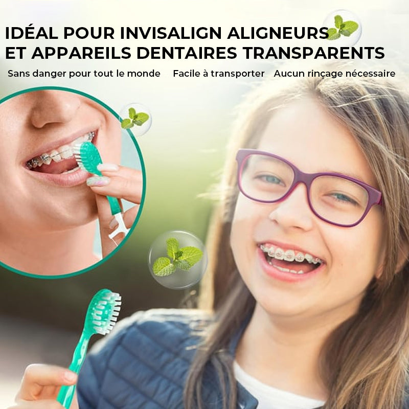 Mini brosse à dents 5 en 1 (dentifrice + fil dentaire + curette + gratte-langue) Set de voyage portable