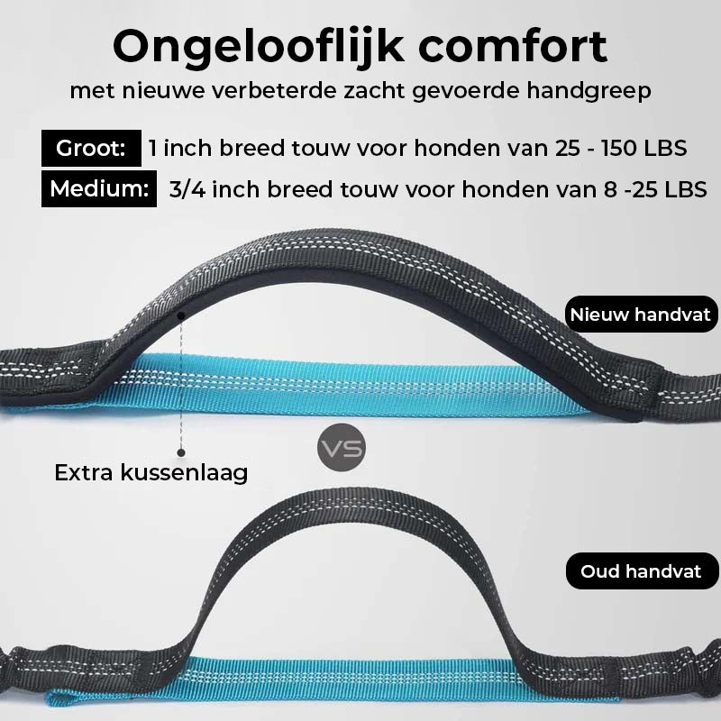 Handenvrije hondenriem met rits
