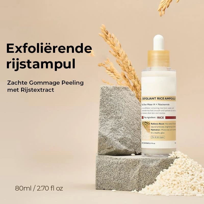 Gloeiende rijstampul set van twee - Serums voor verheldering, exfoliatie en hydratatie