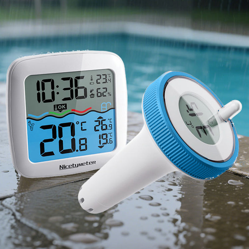 Drijvende Draadloze Zwembad Thermometer met Groot Display & 150m Bereik - Perfect voor Elke Pool