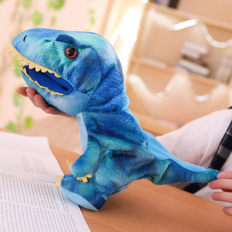 Pluche dinosaurushandpoppen