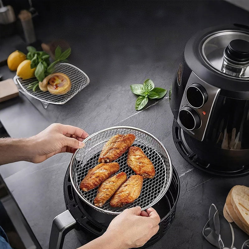 3-laags stapelbare airfryer rooster
