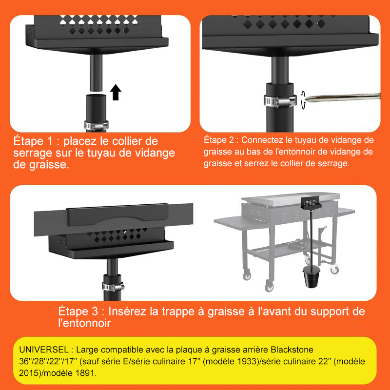 Égouttoir à graisse pour barbecue